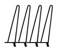 Yaheetech 4 Pieds de Table de 40cm en Epingle à Cheveux en Fer Pied de Tables/Chaises/Meuble DIY Noir