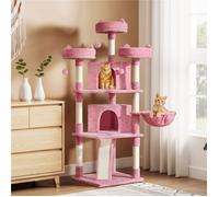 YAHEETECH-Arbre à Chat 175 cm - Tour de Jeux Multiniveau - Poteaux en Sisal Griffoir Niche Boule - Clochette Perchoir Design Mignon
