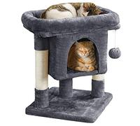 Yaheetech Arbre à Chat Design avec Niche et Plate-Forme Arbre-griffoir Tour pour Chat Hauteur 59cm Gris Foncé