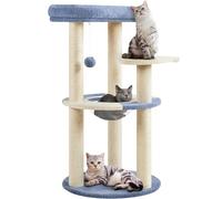 Yaheetech Arbre à Chat Design Océan Tour pour Chat Chaton avec Perchoir Poisson Niche Griffoirs Poteaux en Sisal Panier Ronde Transparent Balle Suspendue Hauteur de 90cm Bleu/Beige