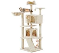 Yaheetech Arbre à Chat Griffoir 145 cm Multi-Niveaux Beige