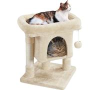 Yaheetech Arbre à Chat Griffoir Design 59 cm Adapté Petits Espaces Beige