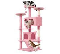 Yaheetech Arbre à Chat Multi-Niveaux 139 cm Rose