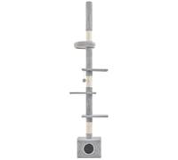 Yaheetech Arbre à Chat Plafond Tour pour Chat Géante Réglable en Hauteur avec Cachette Arbre à Grimper 226-265,5 cm