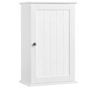 Yaheetech Armoire Suspendu Salle de Bain, Meuble Mural Toilette, 1 Porte, Armoire à Pharmacie en Blanc, 35 x 21 x 55 cm