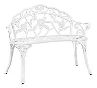 Yaheetech Banc de Jardin Extérieur Mobilier de Jardin en Aluminium Siège de Parc 99,5 x 57 x 78,5cm Blanc