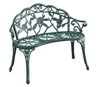 Yaheetech Banc de Jardin Extérieur Mobilier de Jardin en Aluminium Siège de Parc 99,5 x 57 x 78,5cm Vert