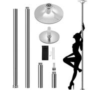 Yaheetech Barre de Pole Dance Statique/Rotative, Charge Maximale 227 kg, Hauteur Réglable 216,5 cm-275 cm, Démontable, 45 mm Ø, pour Danse/Exercise/Fitness