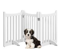YAHEETECH Barrière de Sécurité Pliable en 3 Panneaux Barrière Chien en Bois Enclos d'intérieur sans Perçage 60,5 cm de Haut Blanc