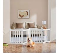 YAHEETECH Barrière de Sécurité Pliable en 4 Panneaux Barrière Chien en Bois avec Pieds de Support Enclos d'intérieur 60,5 cm de