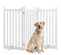 Yaheetech Barrière de sécurité sans perçage autoportante Pliable Parc pour Chien en Bois 151,5×90,5×2cm Barrière Chien Intérieur Parc Chiot Clôture pour Animaux de Compagnie