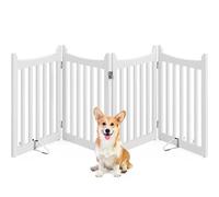 Yaheetech Barrière de sécurité sans perçage autoportante Pliable Parc pour Chien en Bois 201,5×60,5×2cm Barrière Chien Intérieur Parc Chiot Clôture pour Animaux de Compagnie