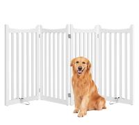 Yaheetech Barrière de sécurité sans perçage autoportante Pliable Parc pour Chien en Bois 201,5×90,5×2cm Barrière Chien Intérieur Parc Chiot Clôture pour Animaux de Compagnie