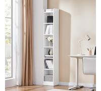 Yaheetech Bibliothèque, Meuble de Rangement sur 7 Niveaux Ouverts, Étagère Étroite Réglable à 3 Hauteurs Différentes, 24×60×180,5 cm, pour Salon Bureau Chambre, Blanc