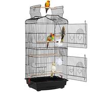 Yaheetech Cage Oiseau Volière Oiseaux Interieur Portable pour Perruche Perroquet Canari Inséparable Mandarins avec 4 Perchoirs Mangeoire 46 x 35 x 104,5cm