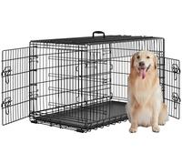 Yaheetech Cage pour Chien Pliable Caisse de Transport pour Chien en métal 106x66x74,5 cm Niche pour Chien Exterieur Interieur 2 Portes Verrouillables et Plateau Amovible Cage de Chiot