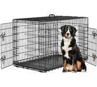 Yaheetech Cage pour Chien Pliable Caisse de Transport pour Chien en métal 120x70,5x78 cm Niche pour Chien Exterieur Interieur 2 Portes Verrouillables et Plateau Amovible Cage de Chiot