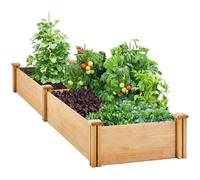 Yaheetech Carré Potager en Bois Bac Potager Surélevé Potager Extérieur/Intérieur Bac à Fleurs Légumes pour Jardin Cour Serre Terrasse 245,5 cm L x 62,5 cm l x 27 cm H Brun Clair