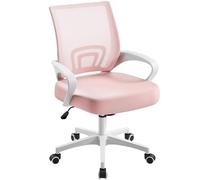 Yaheetech Chaise Bureau Ergonomique Fauteuil de Bureau Chaise Pivotantes Hauteur Réglable Inclinable Siège et Base Plus Larges Rose