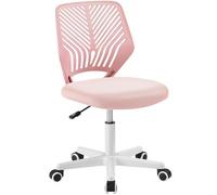 Yaheetech Chaise de Bureau Chaise d'Ordinateur Fauteuil Bureau Ergonomique Pivotant Fonction Réglage Style Moderne Charge de 136kg Rose