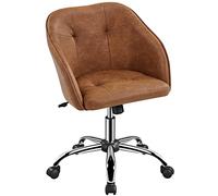 Yaheetech Chaise de Bureau Fauteuil Ergonomique en Similicuir Pivotante Dossier Inclinable à 360° avec Hauteur d'Assise Réglable pour la Maison/Le Bureau