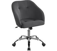 Yaheetech Chaise de Bureau Fauteuil Ergonomique Pivotante Dossier Inclinable à 360° en Velours avec Hauteur d'Assise Réglable pour la Maison/Le Bureau Gris