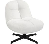 Yaheetech Chaise en Tissu Bouclette Siège Extra-large Fauteuil de Salon Rebondi Design Cocon 68 cm L × 81 cm P × 74 cm H