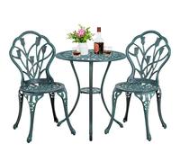 Yaheetech Ensemble de Table et Chaise Salon de Jardin Balcon Kit de Bistro 2 Chaise 1 Table en Alliage Aluminium Vert