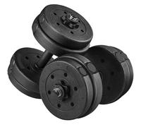 Yaheetech Ensemble d'haltères 15kg Kit d'haltères Musculation Set d'haltères Réglables avec Plaques Paire d'haltères Fitness Gym à Domicile Noir