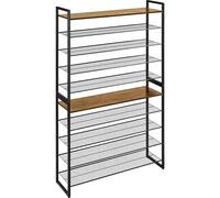 Yaheetech Étagère à Chaussures 10 Niveaux, Rangement Modulable en Hauteur Porte-Chaussures Escamotable pour Entrée, Placard ou Dressing, Gain de Place Maximal, Structure Métal Solide