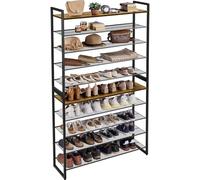 Yaheetech Étagère à Chaussures Empilable en Métal à 10 Niveaux Range-Chaussures Modulable 2 en 1 Grande Capacité de 50 Paires Étagère de Rangement pour Entrée 100 × 28,5 × 166,5 cm