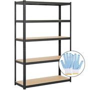 Yaheetech Etagère de Rangement Charge Lourde 180 x 120 x 45 cm Rayonnage Garage Cuisine Atelier Metal Noir Charge Maxi. Total 875