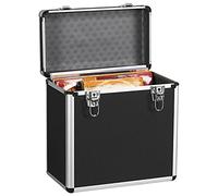 Yaheetech Étui pour Disques Vinyles de 33 Tours Mallette de Rangement pour Collection de DJ Valise Vinyles avec Fermeture à Clé pour 50 Albums 35x20x36 cm Noir