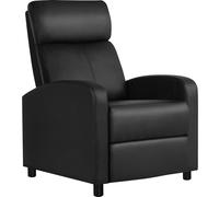 Yaheetech Fauteuil de Relaxation Chaise de Détente Siège de Canapé Fauteuil Relax/Chambre à Coucher/Cinéma Noir/Similicuir pour Salon