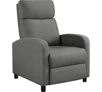 Yaheetech Fauteuil de Relaxation Chaise de Détente Siège de Canapé Fauteuil Relax/Chambre à Coucher/Home Gris/Tissu