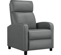 Yaheetech Fauteuil de Relaxation Chaise de Détente Siège de Canapé Fauteuil Relax/Chambre à Coucher/Home Cinéma Gris/Similicuir
