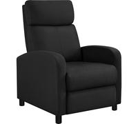 Yaheetech Fauteuil de Relaxation Chaise de Détente Siège de Canapé Fauteuil Relax/Chambre à Coucher/Home Cinéma Noir/Tissu
