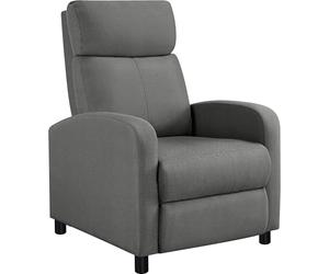 Yaheetech Fauteuil de Relaxation Chaise de Détente Siège de Canapé Fauteuil Relax/Chambre à Coucher/Home Gris/Tissu
