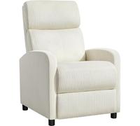 Yaheetech Fauteuil de Relaxation Chaise de Détente Siège de Canapé Rembourré pour Salon/Chambre/Home Cinéma/Lecture Beige/Velours côtelé