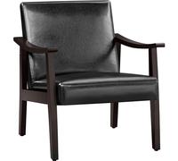 Yaheetech Fauteuil de Salon avec Accoudoirs Courbes Chaise Ergonomique Cadre en Bois d’hévéa pour Salon Chambre Salle de Séjour Bureau 62×70×74 cm Noir