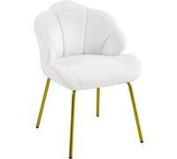 Yaheetech Fauteuil de Salon Moderne Confortable Design Coquillage Blanc