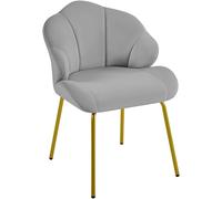Yaheetech Fauteuil de Salon Moderne Confortable Design Coquillage Gris