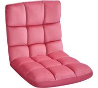 Yaheetech Fauteuil de Sol Pliable Paresseux Tatami Chaise de Sol Dossier Multiposition Fauteuil Bas Convertible pour Maison Bureau Rose