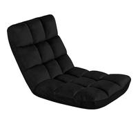 Yaheetech Fauteuil de Sol Pliable Paresseux Tatami Chaise de Sol Dossier Multiposition Fauteuil Bas Convertible pour Maison Bureau Noir