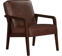 Yaheetech Fauteuil Salon Confortable Cadre Métal Fauteuils et Chaises pour Salon Siège Bien Rembouré 1/Marron