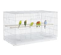Yaheetech Grande Cage à Oiseaux empilable avec perchoirs pour perroquets, perruches et Autres Oiseaux 77,5 x 46 x 46,5 cm Blanche