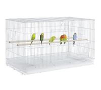 Yaheetech Grande Cage à Oiseaux empilable avec perchoirs pour perroquets, perruches et Autres Oiseaux 77,5 x 46 x 46,5 cm Blanche