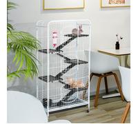 Yaheetech Grande Cage Rongeur Blanche 64 x 44 x 131 cm Cage Rat Furet écureuil Chinchilla