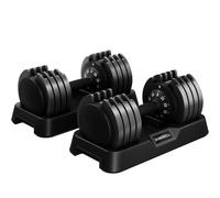 Yaheetech Haltère Réglable 12/25 kg de Musculation 5 en 1 Ensemble d'Haltères à Charge Variable avec Base de Rangement pour Entraînement Fitness Gym à Domicile Bureau
