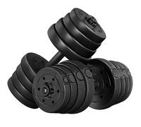 Yaheetech Haltères 2 x 15kg Kit d'haltères Réglables 16 Plaques Home Training Musclation Paire d'Haltères en Métal